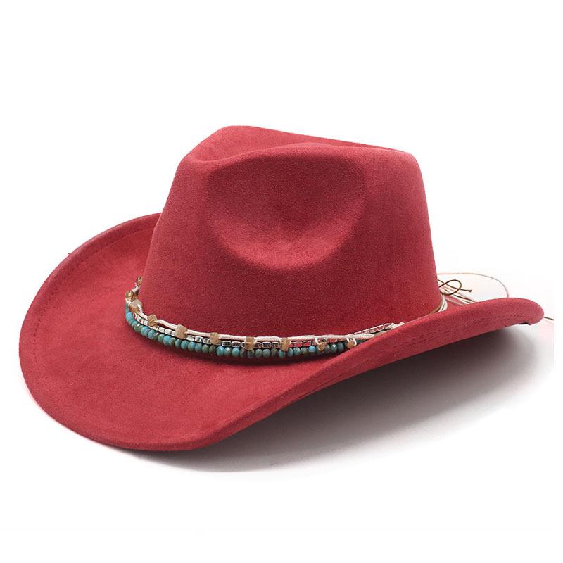 Premium Suede Retro Western Cowboy Felt Hat for Men and Women