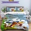 Blocky Adventure Sky Printed 3pcs Bedding Set Soft Microfiber 1 Duvet Cover And 2 Pillowcases Home Bedroom Decor Xmas Gift K1146