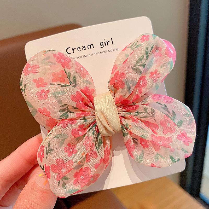 Children'S Bow Hairpin Little Girl Cute Mesh Hairpin Headgear Summer Mori Fairy Beautiful Woman Children'S Clip Hair Accessories