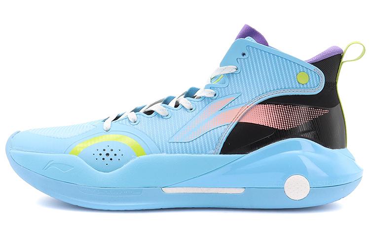 Li Ning YuShuai 15 Амортизация TPU Скользкие Устойчивые к истиранию Средние Баскетбольные кроссовки Мужские Лунный белый Синий ABAR043-14 41