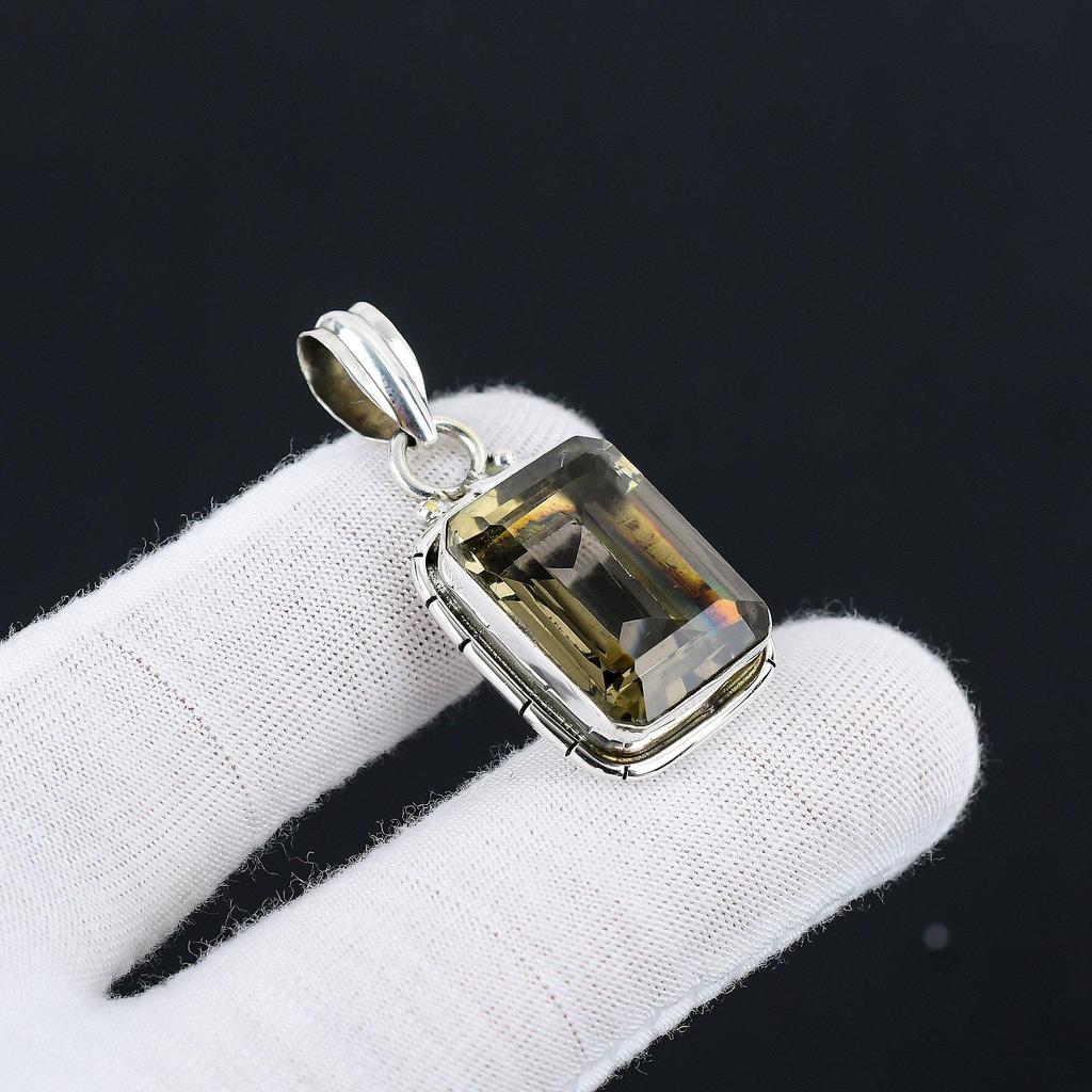 Smoky Topaz Handcrafted 925 Sterling SIlver Pendant Small Pendant Smoky Topaz Gemstone Silver Pendant For Gifts