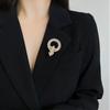 Decorative Shirts Brooch Women Hollow Rhinestone Ring Brooch, Dainty Circle Lapel Elegant Pin Pin, Sweater Cardigan Coat Dress Jewelry Accessories