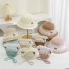 Girl'S Summer Straw Hat Lace Bow Breathable Sun Hats Kids Princess Party Holiday Beach Bucket Cap Ang Bag 2Pcs Set Panama Gorros