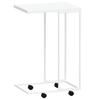  Side Table On Wheels, White, 40x30x63.5 Cm