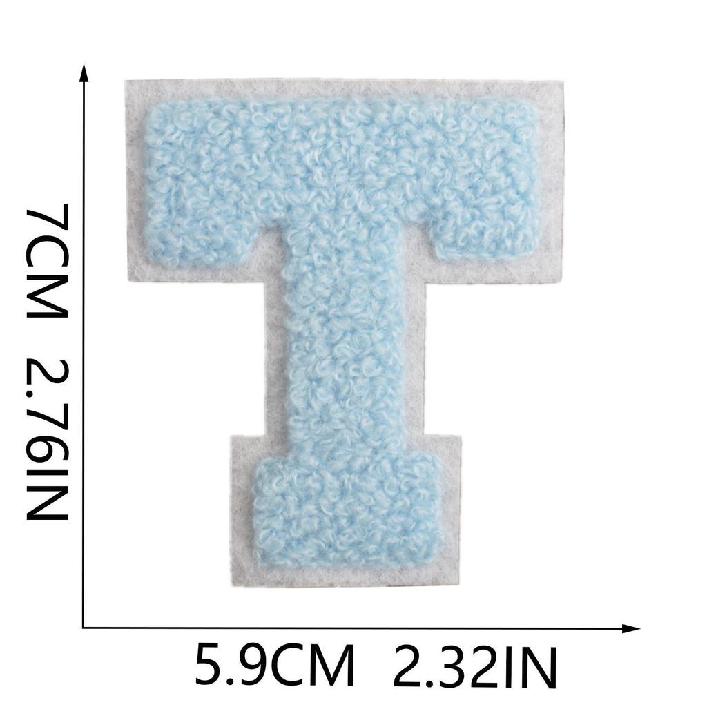 Roaring Sky 7cm Light Blue Chenille Embroidery Patch for Bags and Decor