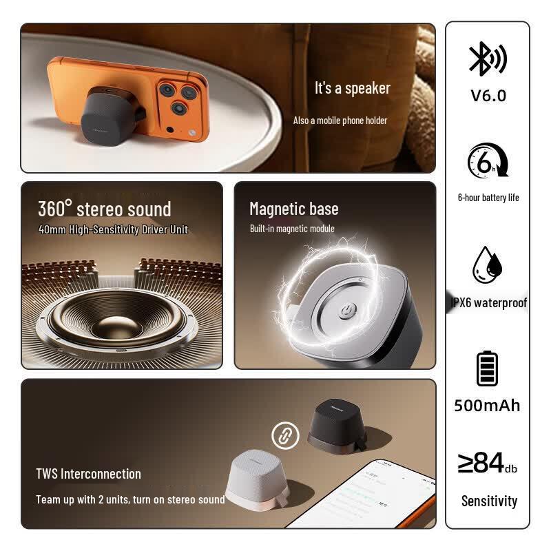 Newmine PBS012 Portable Magnetic Bluetooth Speaker (CN Version)