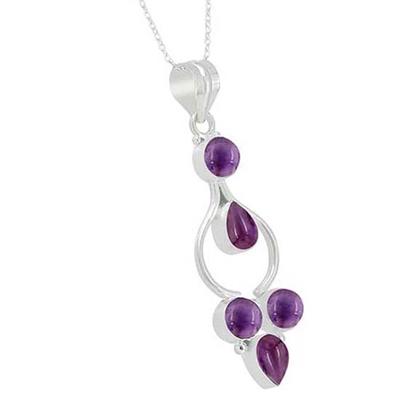 Amethyst Gemstone Necklace, Handmade Jewelry, Designer Pendant, Gift For Her, Handmade Jewelry. 925 Sterling Silver