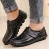 Womens Genuine Leather Mother Shoes Nurse Shoes Middle Aged Elderly Flat Bottom Non Slip Peas Shoes Comfortable