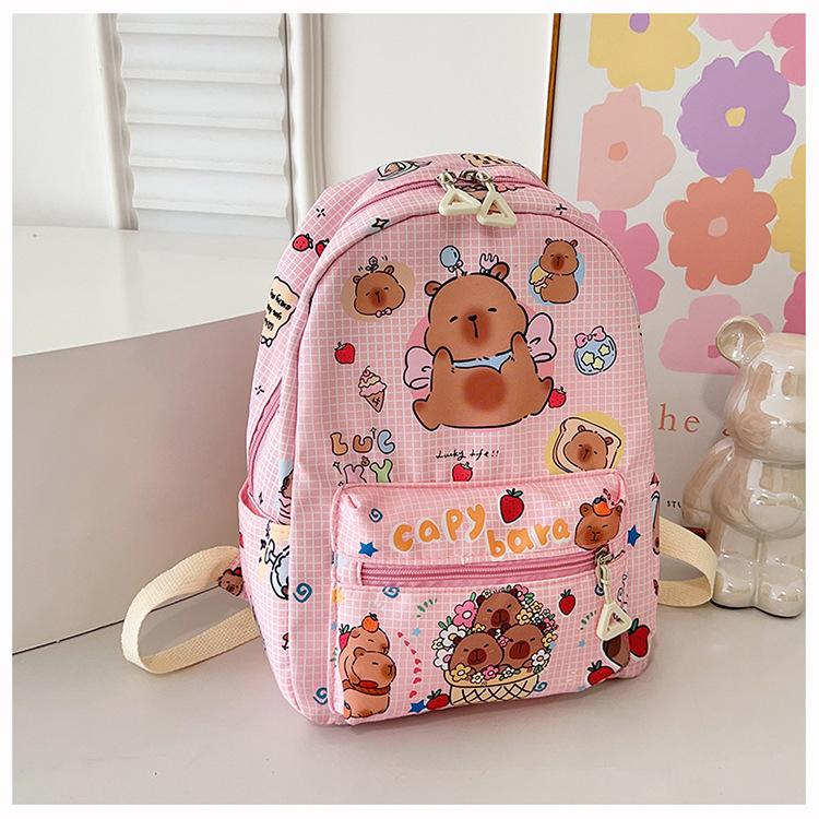 Boys and Girls Printed Backpack Cute Capybara Kindergarten Baby Backpack 2025 New Large-capacity Children's Schoolbag