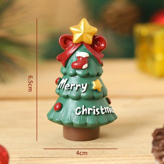 Puntos Home Christmas Cartoon Santa Elephant Resin Miniature Figurine Ornament Decor