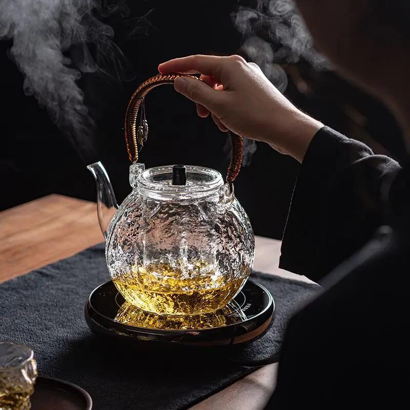 Glass Handle Pot for Steaming and Boiling Tea Household High Temperature Resistant Open Flame Boiling Teapot Radiant-cooker