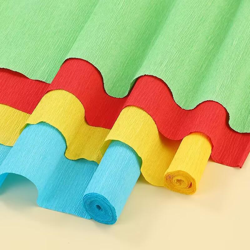 Colored Crepe Paper for Kids' Crafts: Handmade Origami & Decoration Pack