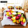Helles Blumen Bettwäsche Set Bettbezug Set 3D Bettwäsche Digitaldruck Queen Size Bettwäsche Set Mode Design