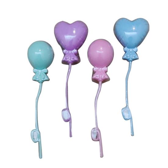 

Bunch Miniature Balloon Heart Round Colorful Balloon Simulation Plastic Craft Model Micro Scene Pretend Toy Baking Cake Topper F