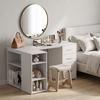 L-Shaped Corner Computer Desk, 3 Drawers, 5 Open Compartments, 140 x 100 x 75 cm, White