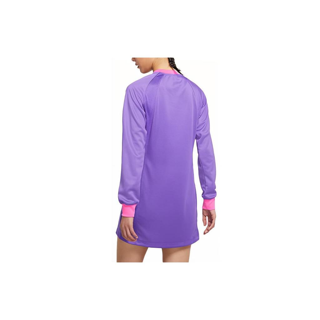 Jordan Casual Sports Pullover Round Neck Long Sleeve Dress Women Dress Lavender-Pink DA1535-511