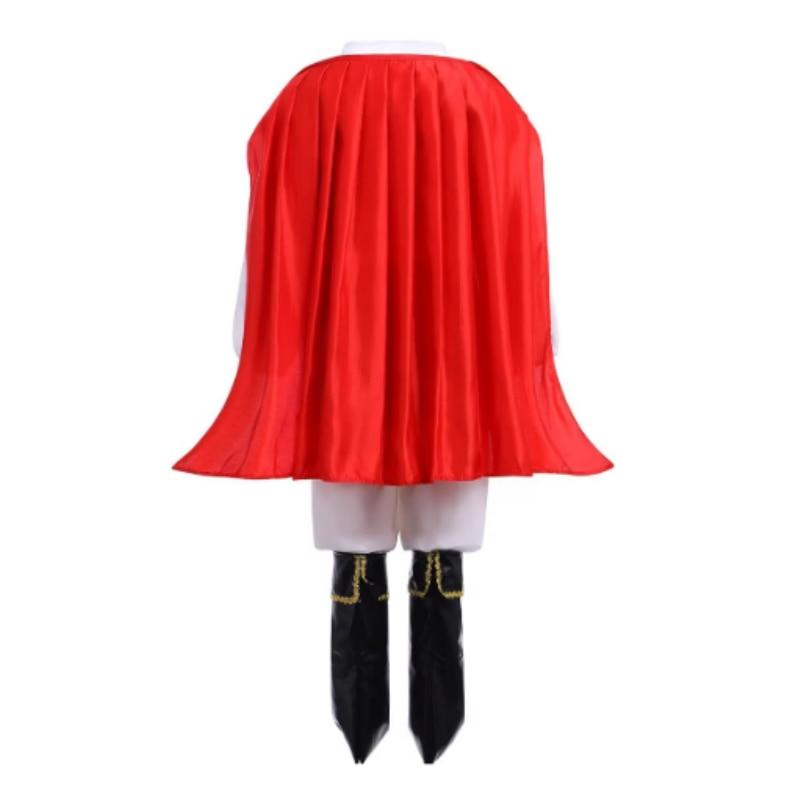 Kids Jester Costume with Red Cape and Scepter, 7-8 Years, Multicolor, Halloween Party Outfit
