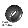 MOC 61480 Small Particle Car Tire, 68.7x34mm Wheel Skin, Compatible Blocks