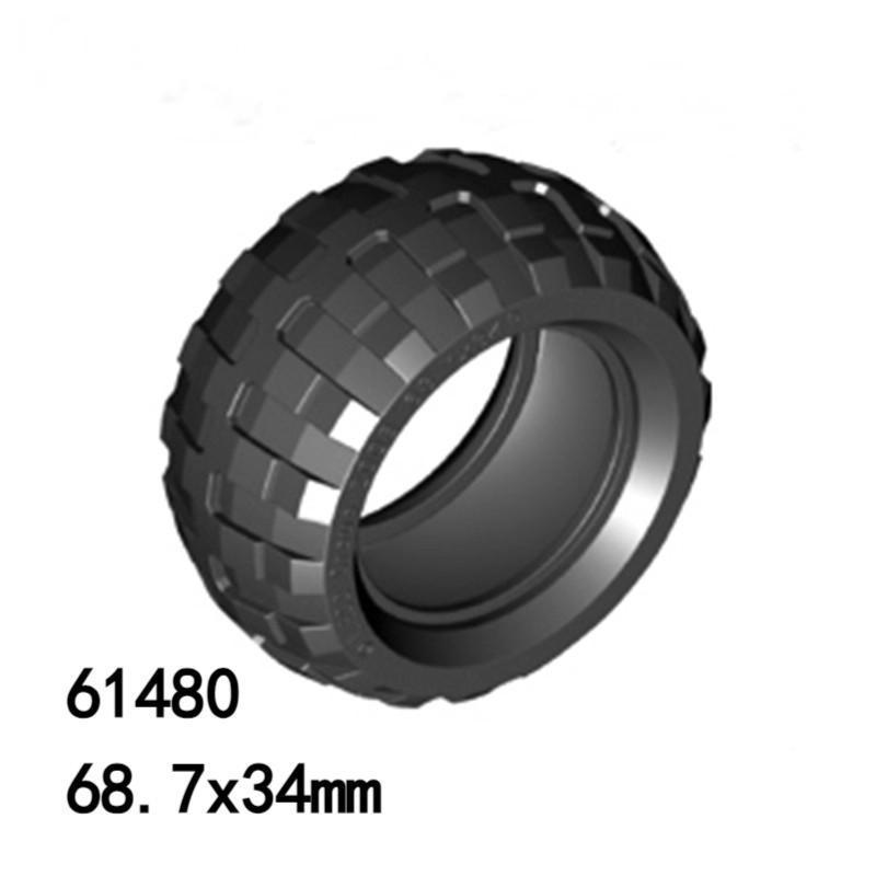 MOC 61480 Small Particle Car Tire, 68.7x34mm Wheel Skin, Compatible Blocks