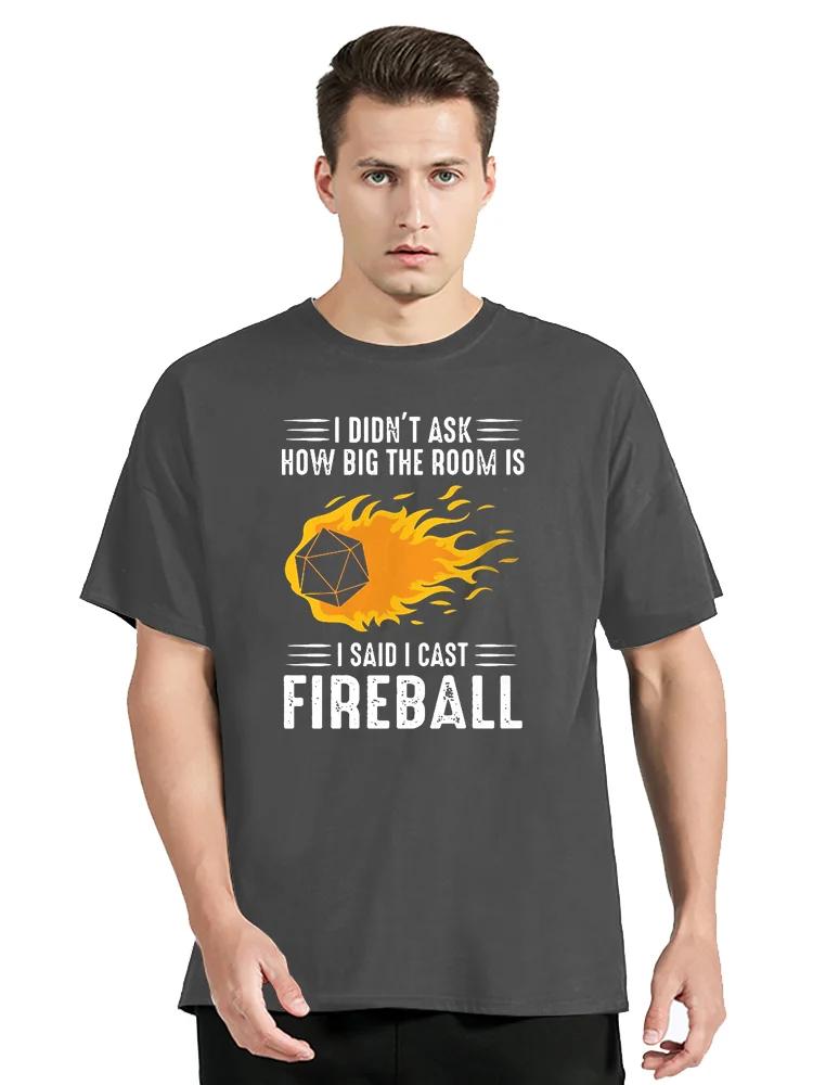 Ich Wirke Feuerball Streetwear Lustige Schwarze Kleidung Herren Baumwolle T-Shirt Oberteile T-Shirts Dnd Drachen Würfel Rpg Tabletop T-Shirt