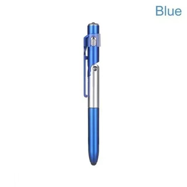 Multifunction Ballpoint Pen with LED Light Fold Phone Holder Night Read Writing Pencil Office School Student Stationery 4 In 1