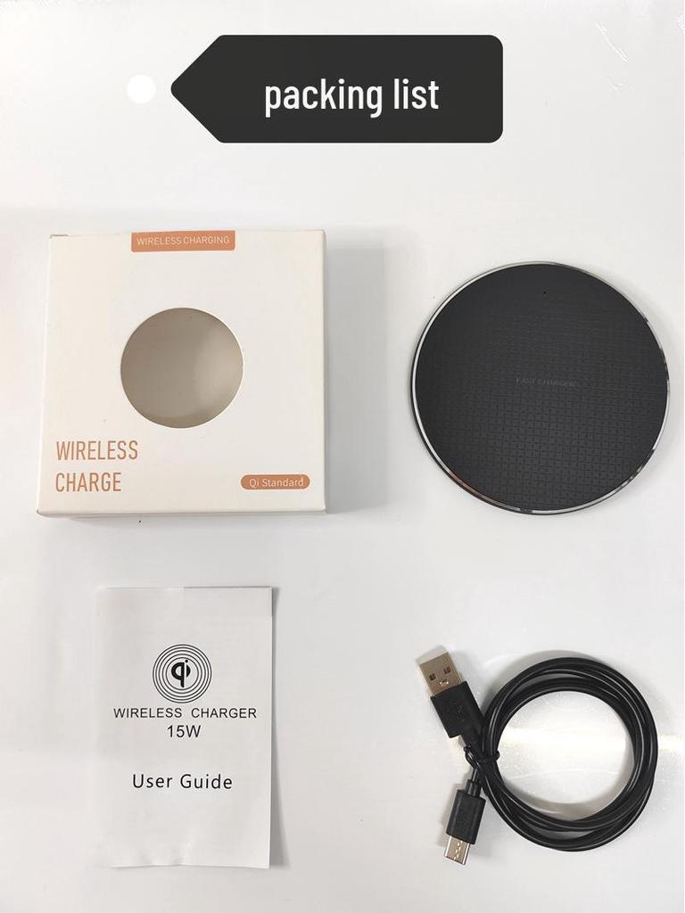 15W Wireless Charger Compatible with Apple & Samsung, 10W Desktop K8 Aluminum Alloy Charger