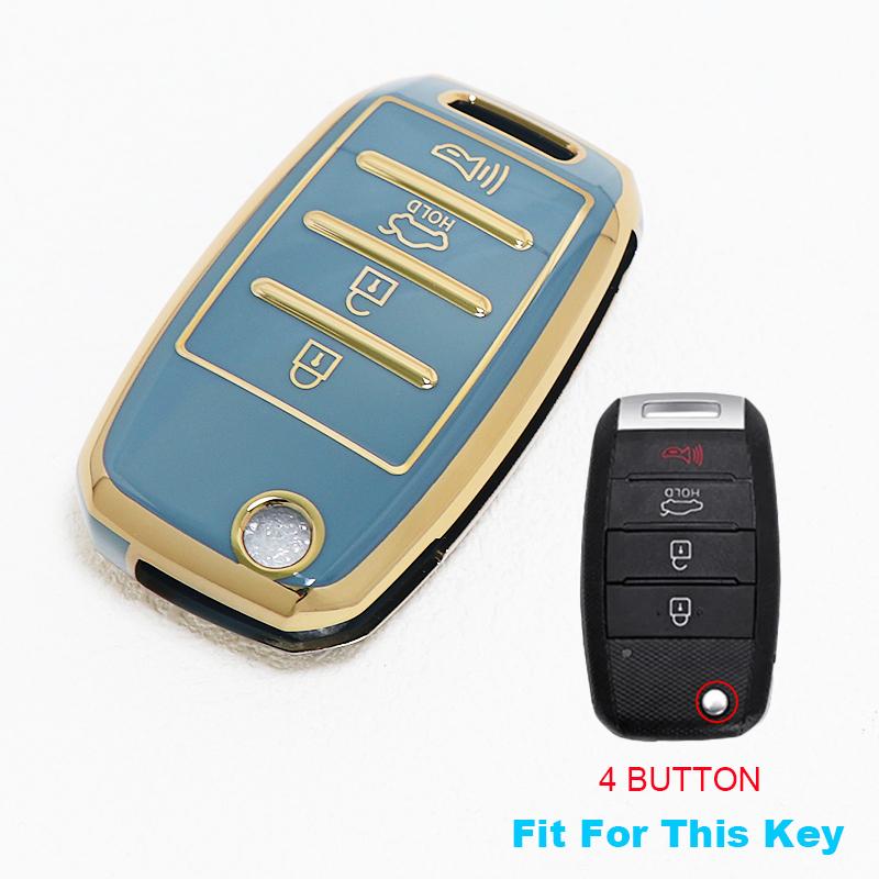 3/4 Button Tpu Car Key Shell Fob Case Cover For Hyundai Elantra Genesis Sonata Kia Rio Sedona Sorento Soul Sportage Forte Optima