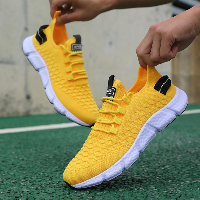 Men'S Ultra Light Running Shoes Soft Sole Breathable Comfortable New Sneakers Outdoor Anti Slip Solid Color Tennis Walking Shoes