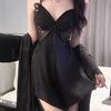 Sexy lingerie pure desire wind plus chest pad butterfly suspender nightdress robe female 7040
