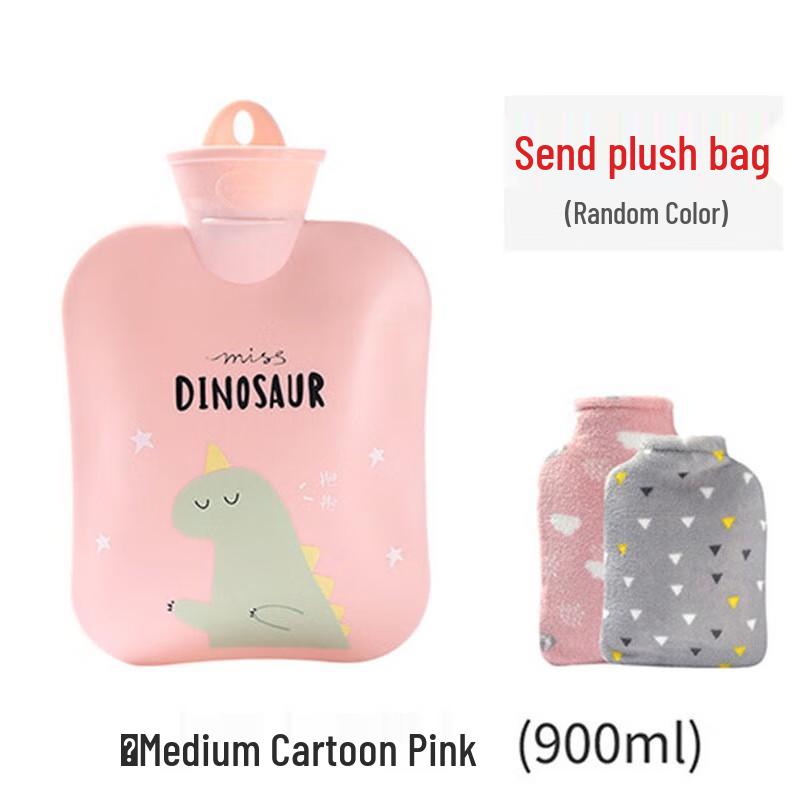 Cartoon Plush Hot Water Bottle Hand Warmer - Medium, 2-Pack