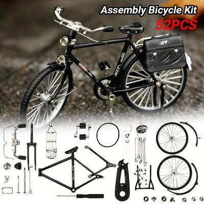 Maßstab 110 Montage Fahrrad Modell Spielzeug Retro Legierung Simulation Fahrrad Modellbausatz Selbstmontage Schreibtischdekoration Für Kinder Erwachsene Kindergeburtstagsgeschenk