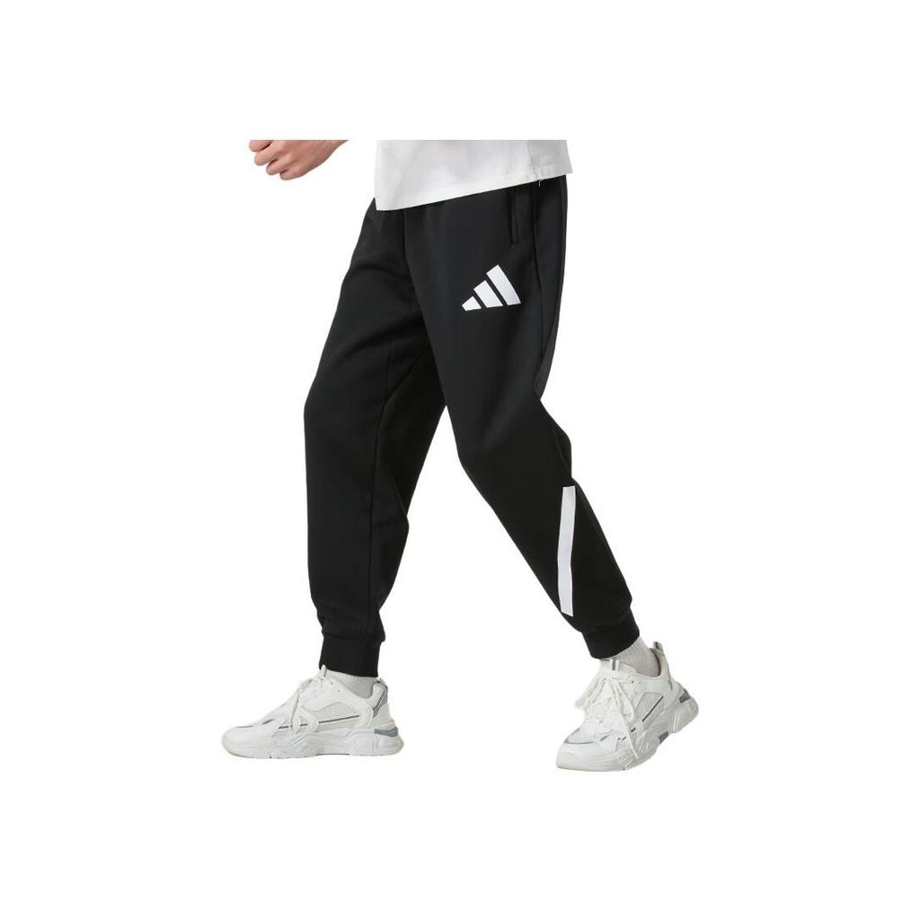 Adidas Z.N.E. Komfortable Pustende Logomønster Mansjett Fritidsbukser Herre Underdeler Svart JD5983