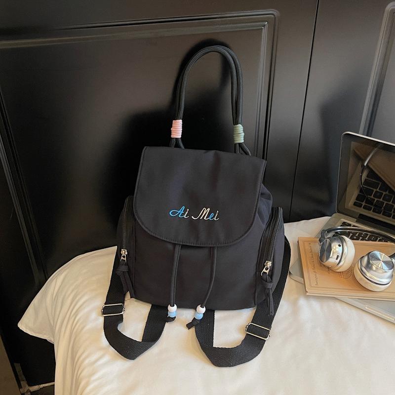 Rucsac ușor stil colegiu pentru femei, nou, broderie cu litere literare, rucsac simplu portabil, la modă