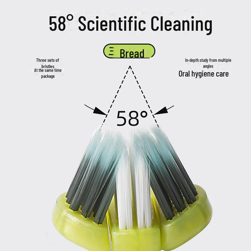Periuță de dinți pentru adulți cu peri moi pe trei laturi de înaltă calitate cu curățător de limbă - Perfectă pentru cupluri