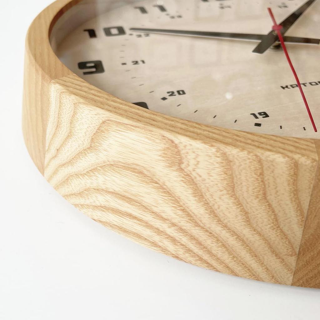 KATOMOKU muku round wall clock 8 Natural wall clock with continuous second hand radio km-81NA 306mm (SKP clock)