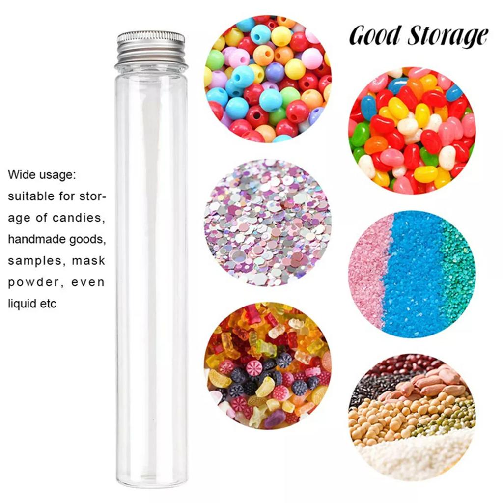 20pcs 50ml/100ml Plastic Tubes with Screw Cap Empty Test Tubes Shatterproof Clear Tubes for Storage Solution Candy Container