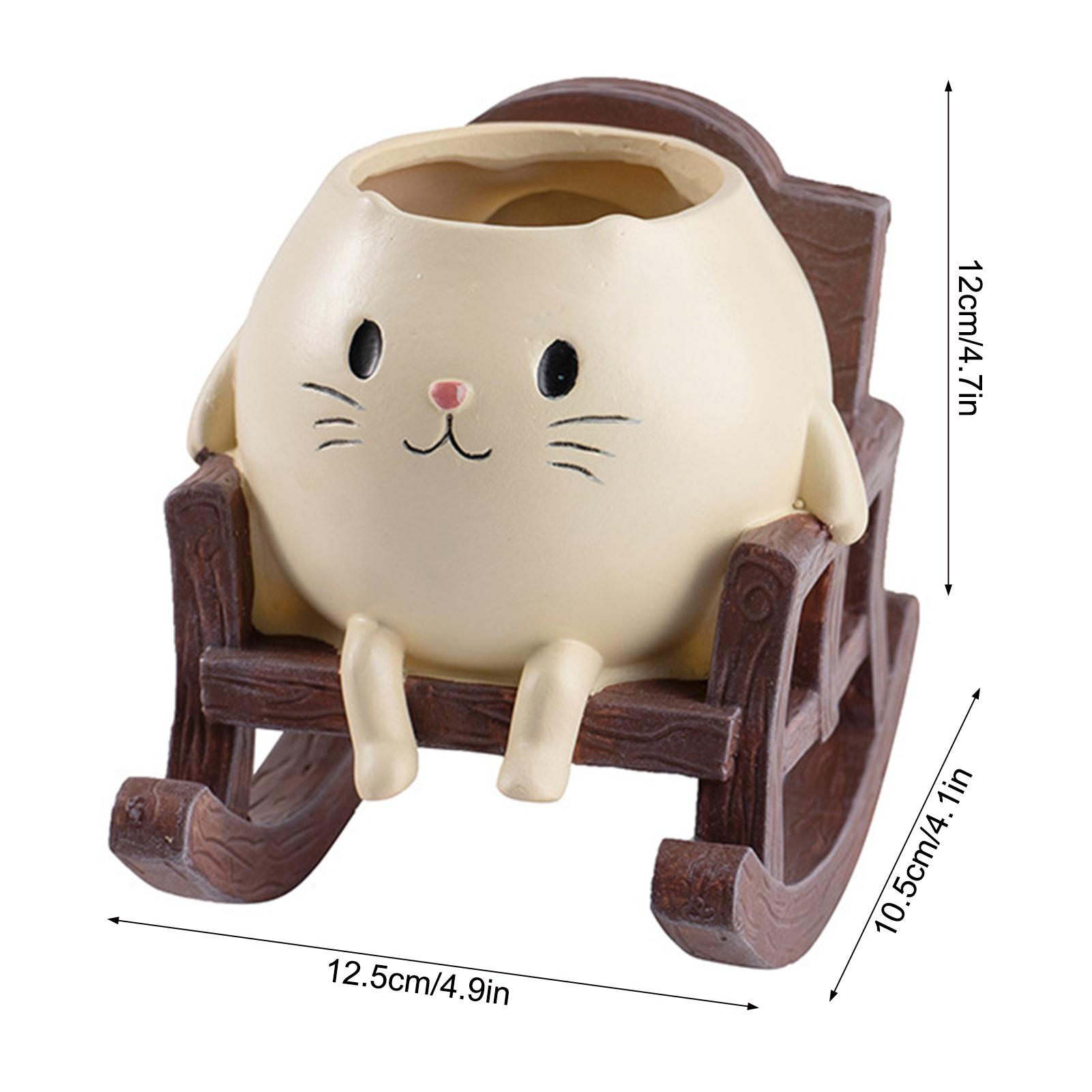 

Cute Cat Resin Flower Pot Plant Pot Succulent Planter Cute Resin Head Planters Home Garden Supplies for Indoor Outdoor Plants