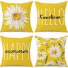 Spring and Summer Pillowcase Bedroom Living Room Sofa Pillowcase Linen Floral Decoration Pillow Cushion