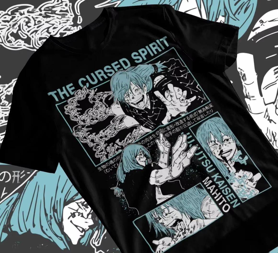 

2026 Fashion New Anime Jujutsu Kaisen Mahito Curse Short Sleeve T-Shirt Soft Shirt Soft Casual Parent-child T-Shirt Streetwea... 5XL різнокольоровий