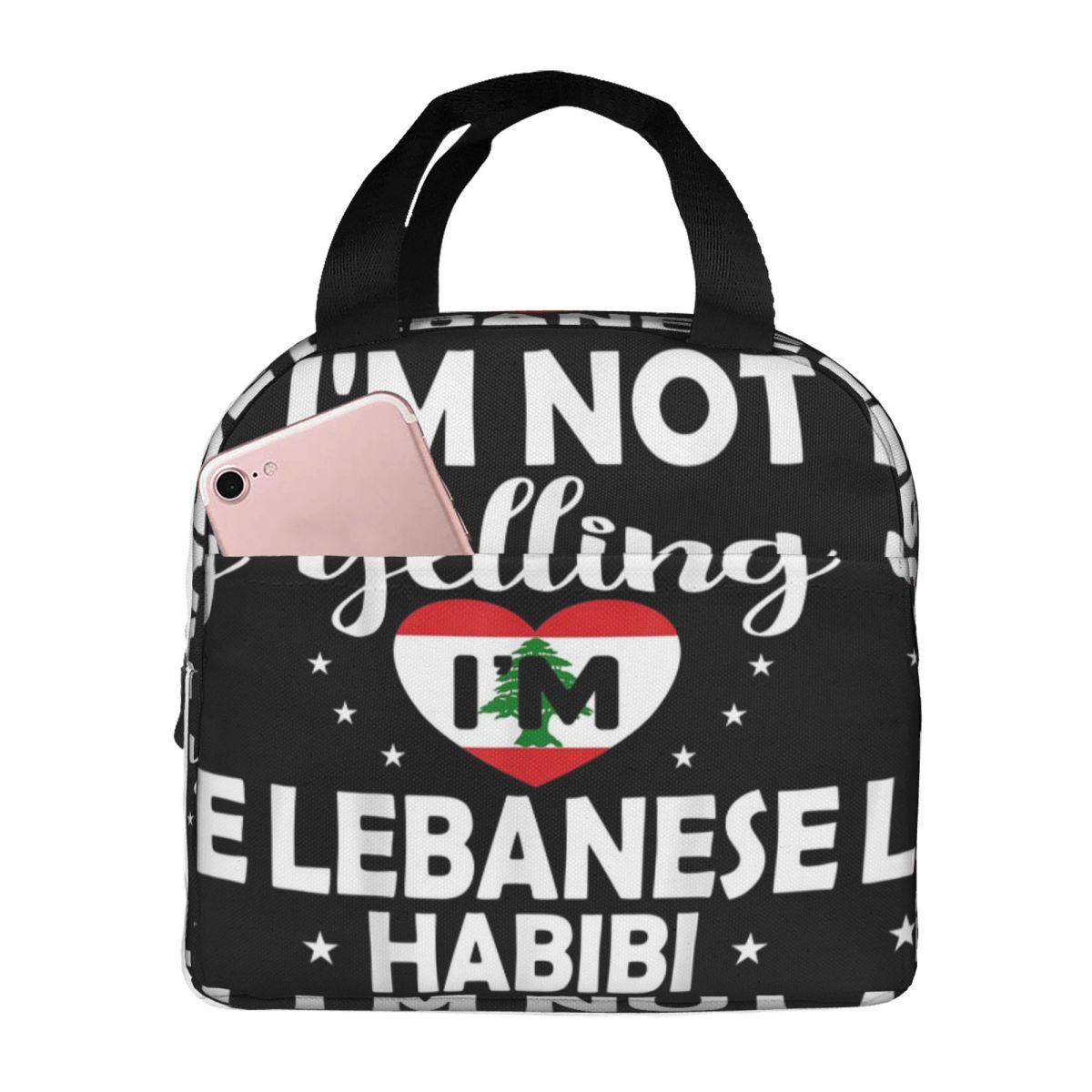 Lebanese Flag Lebanon Heritage Lebanese Insulated Lunch Bag for Women Kids Portable Food Boxes Thermal Lunch Box Tote One Size