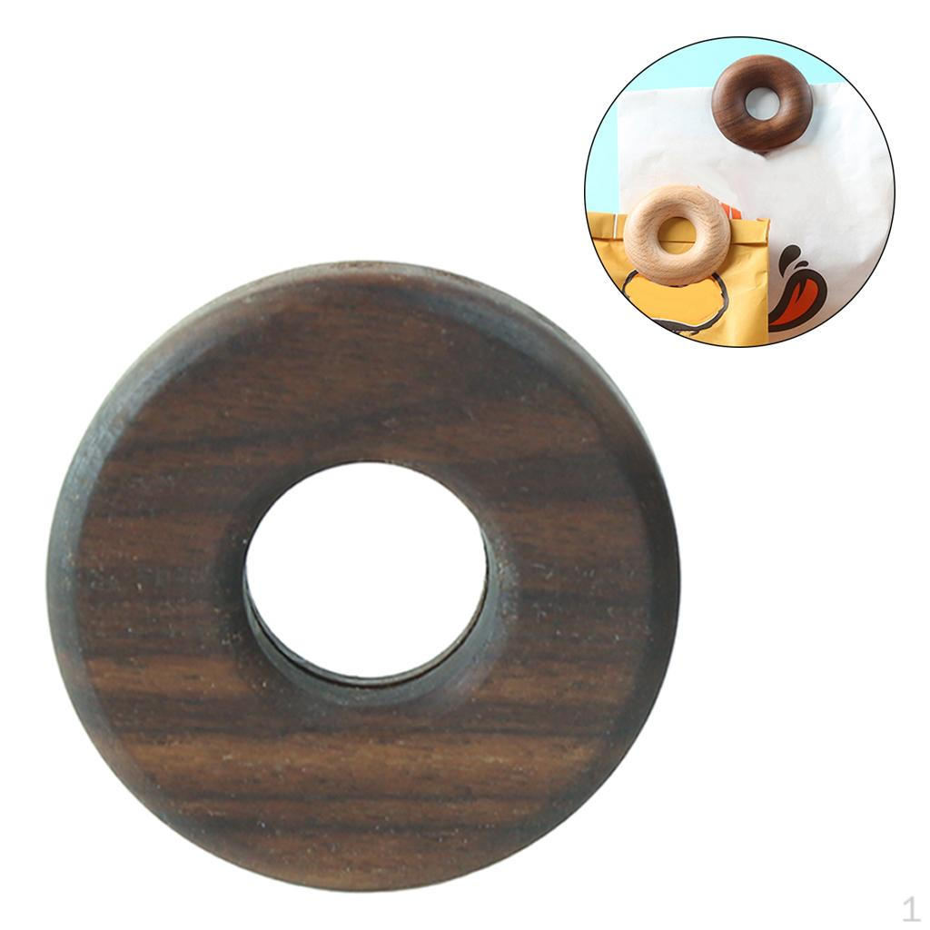 Wood Donut Sealing Clips Cute Snack Chip Fresh Preservation Walnut S 565₽