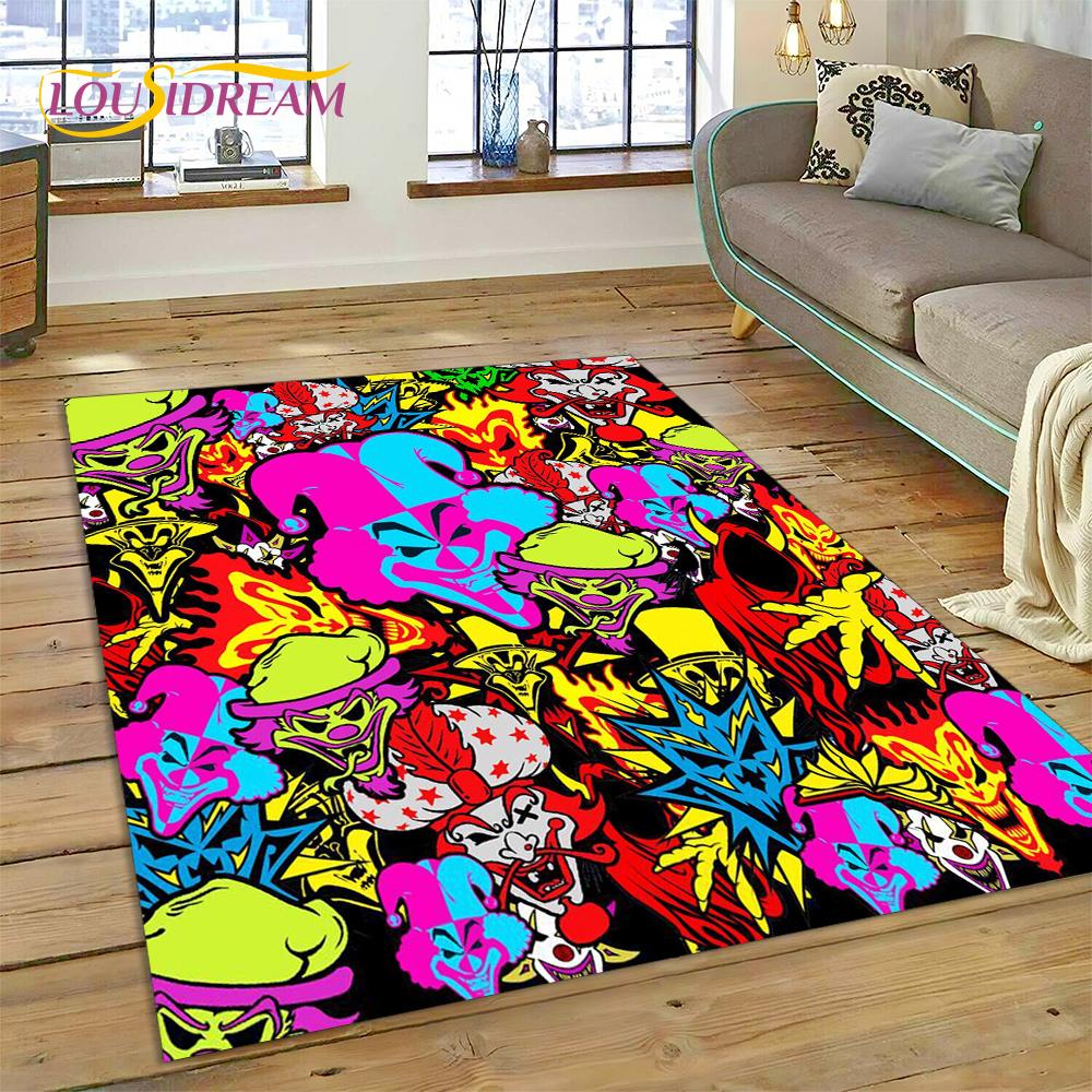 3D Rap Metal Insane Clown Posse Icp Juggalo Carpet Rug for Bedroom Living Room Home Sofa Decoration,Game Large Decor Floor Mat