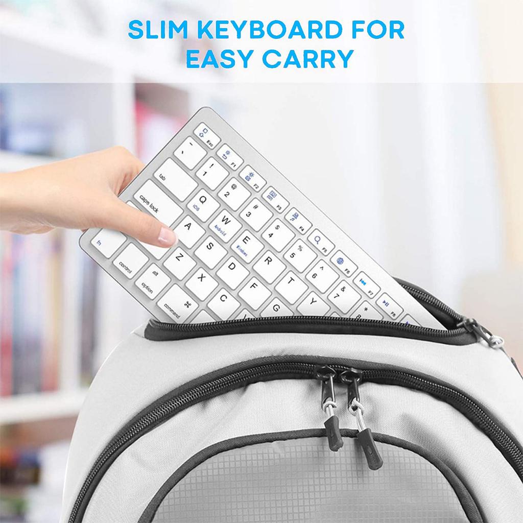 Portable Wireless Bluetooth Keyboard, Mini 78-Key Compact Keyboard for iPad, Mac, Android, Arabic/Spanish/French/Korean/Russian/Thai Keyboard (Russia)