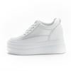 Trend autumn new muffin breathable inner height increase women's shoes mesh white shoes casual sports shoes
