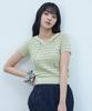 COMONINOZ W Neck String Knit [Yellow Green]