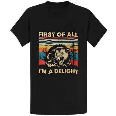 Gildan 5000 Zuerst einmal bin ich ein entzückendes Opossum T-Shirt, Lustiges sarkastisches Geschenk T-Shirt