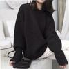 Solid Color Seahorse Woolen Sweater Women's Autumn and Winter Retro Style Loose Inner Pullover Knitted Outer Clothes