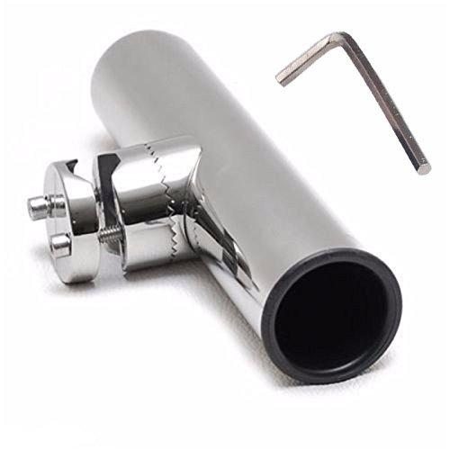 Amarine-made Stainless Steel Rod Holder, 1 Rod, Clamp-On Rod Holder, Adjustable Angle, Includes Hex Wrench