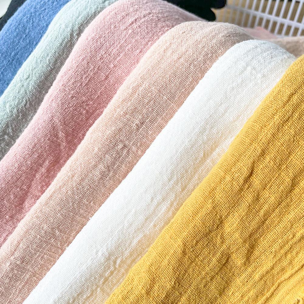 60x45CM Summer Crepe Slub Fashion Thin Linen Cotton Fabric Eco-friendly Soft Breathable DIY Handmade Sewing Craft Making Clothes