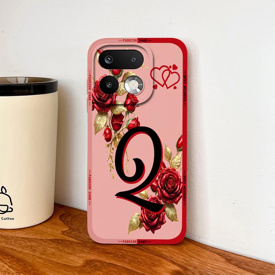 Phone Case For Realme 16 Pro Plus 5G Pretty Rose Letter Lightweight Funda For Realme 16Pro+ Anti Drop Soft Liquid Silicone Shell